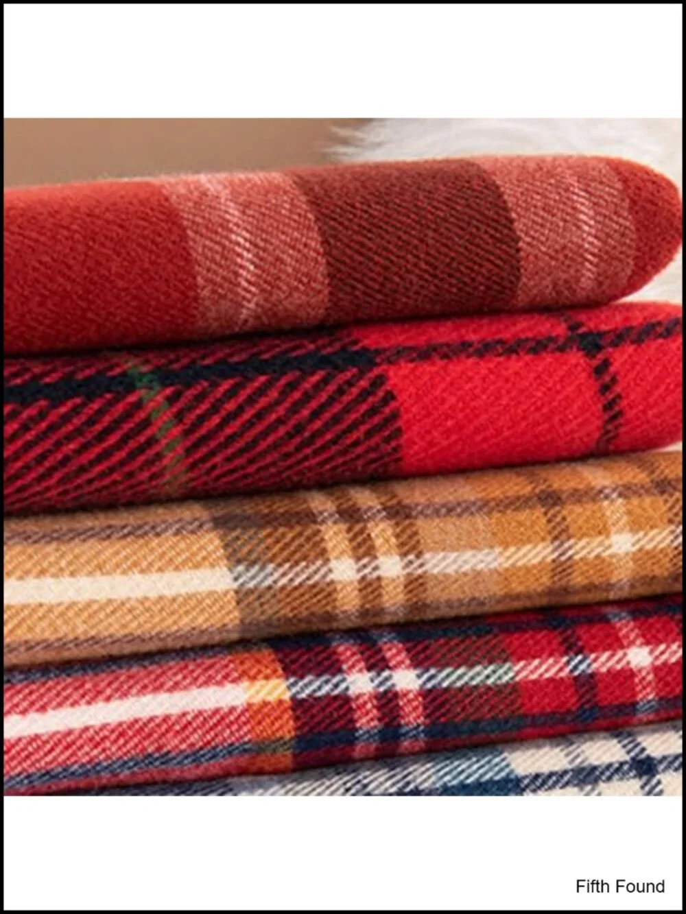Tartan Plaid Scarf Soft Polyester Blend 78x14 Inch Tassel Unisex Winter Wrap